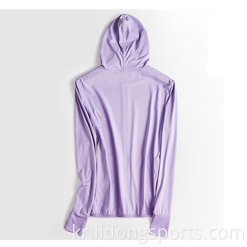 도매 얇은 자외선 스포츠웨어 패션 스타일 여성 야외 선 스크린 의류
